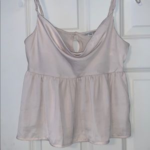 tiered cowl neck tank top